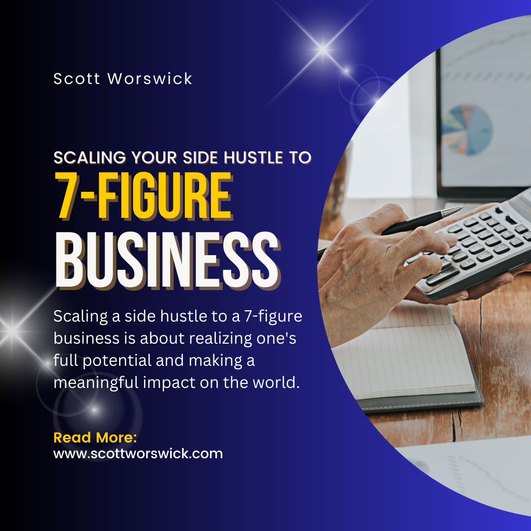 You are currently viewing Scaling Your Side Hustle to 7-Figure Business: Provide practical advice and actionable tips for transforming a part-time passion project or side hustle into a full-fledged seven-figure income stream, empowering aspiring entrepreneurs to turn their dreams into reality